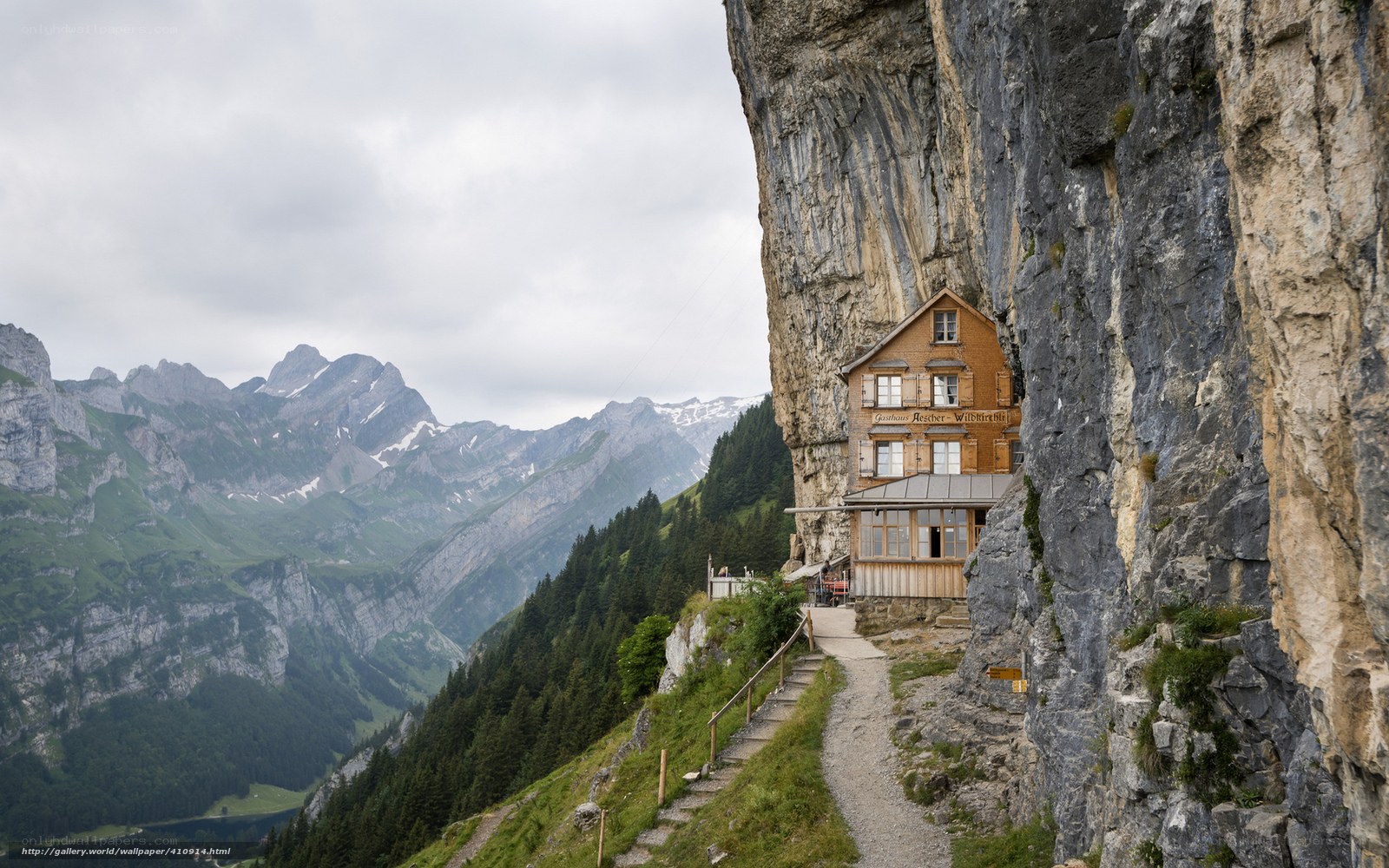 Mountain house on a cliff