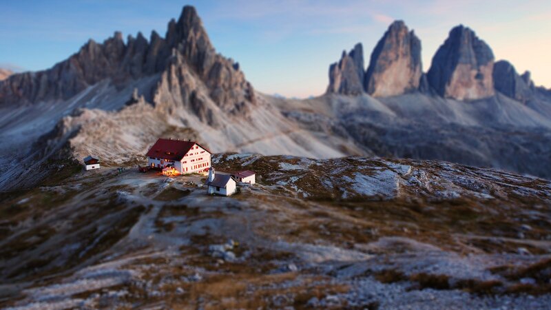 Mountain Hut in Alps — Brown