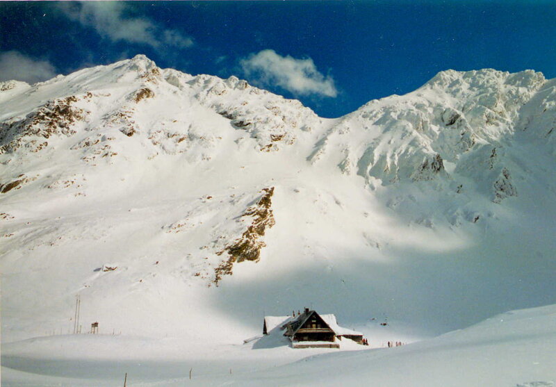 Mountain Hut in Snow
