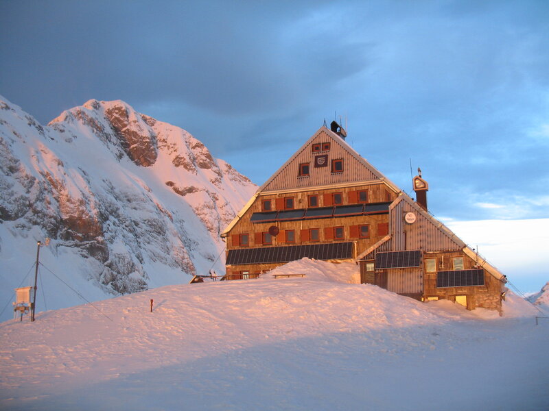 Mountain Hut in Snow — White