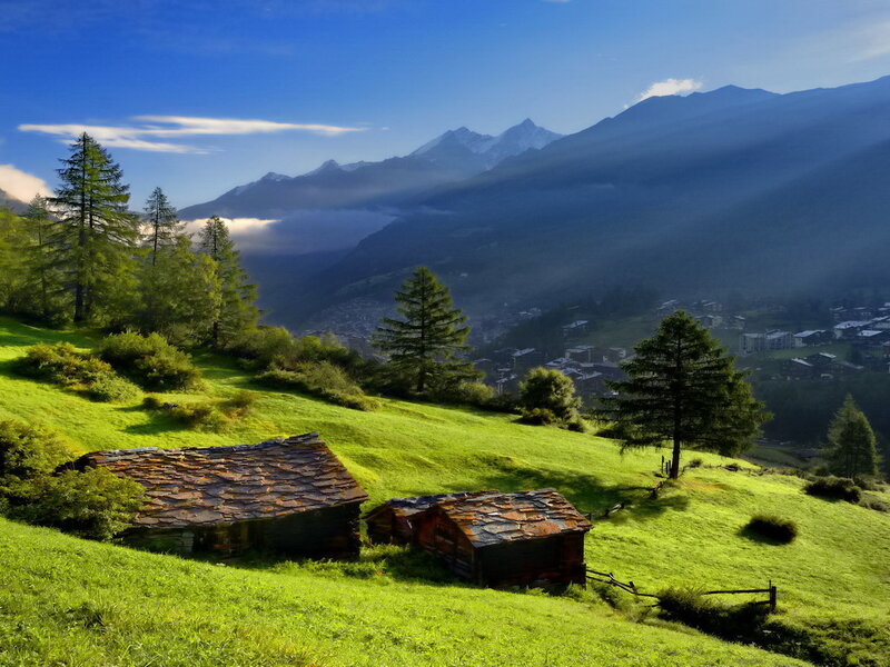 Mountain Huts in Valley