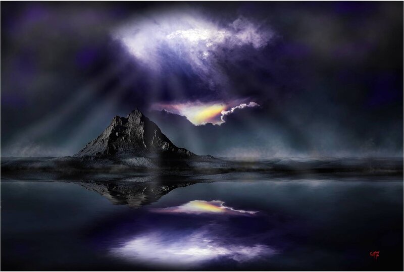 Mountain in Dark Water