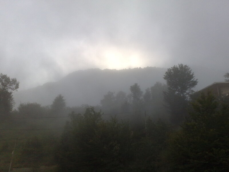 Mountain in Fog — Gray