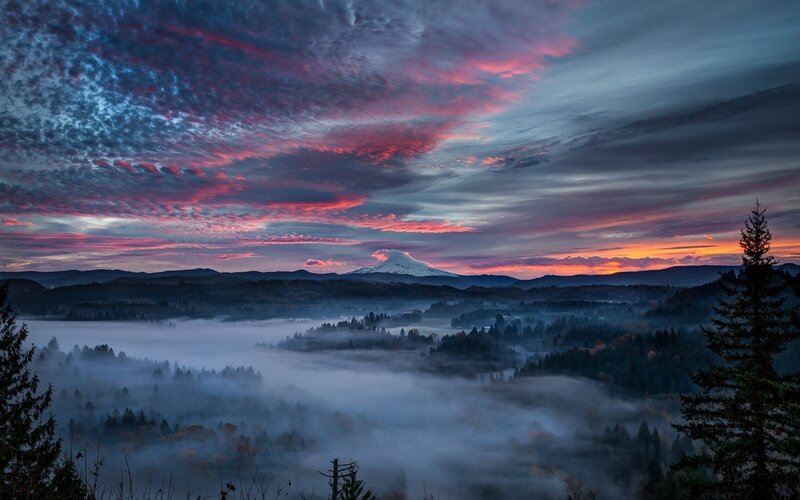 Mountain in Foggy Valley