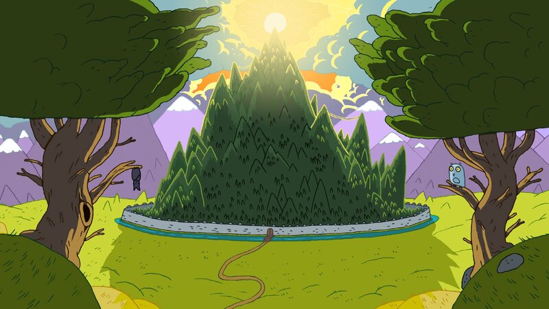 Mountain in Forest Clearing