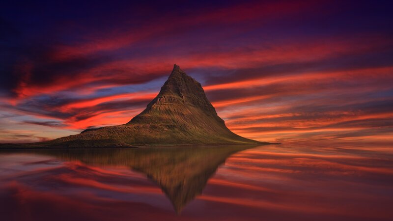 Mountain in Water Reflection