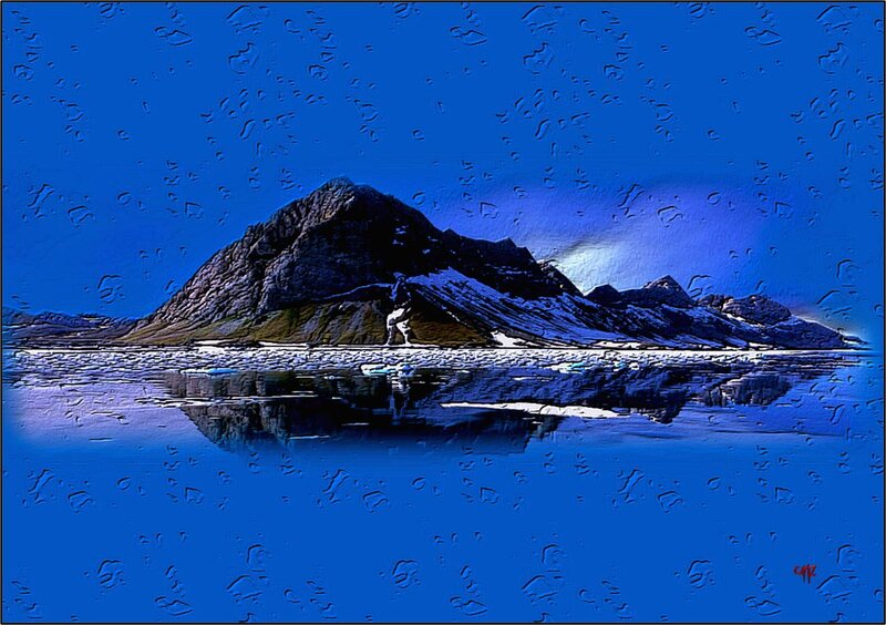 Mountain Island in Water