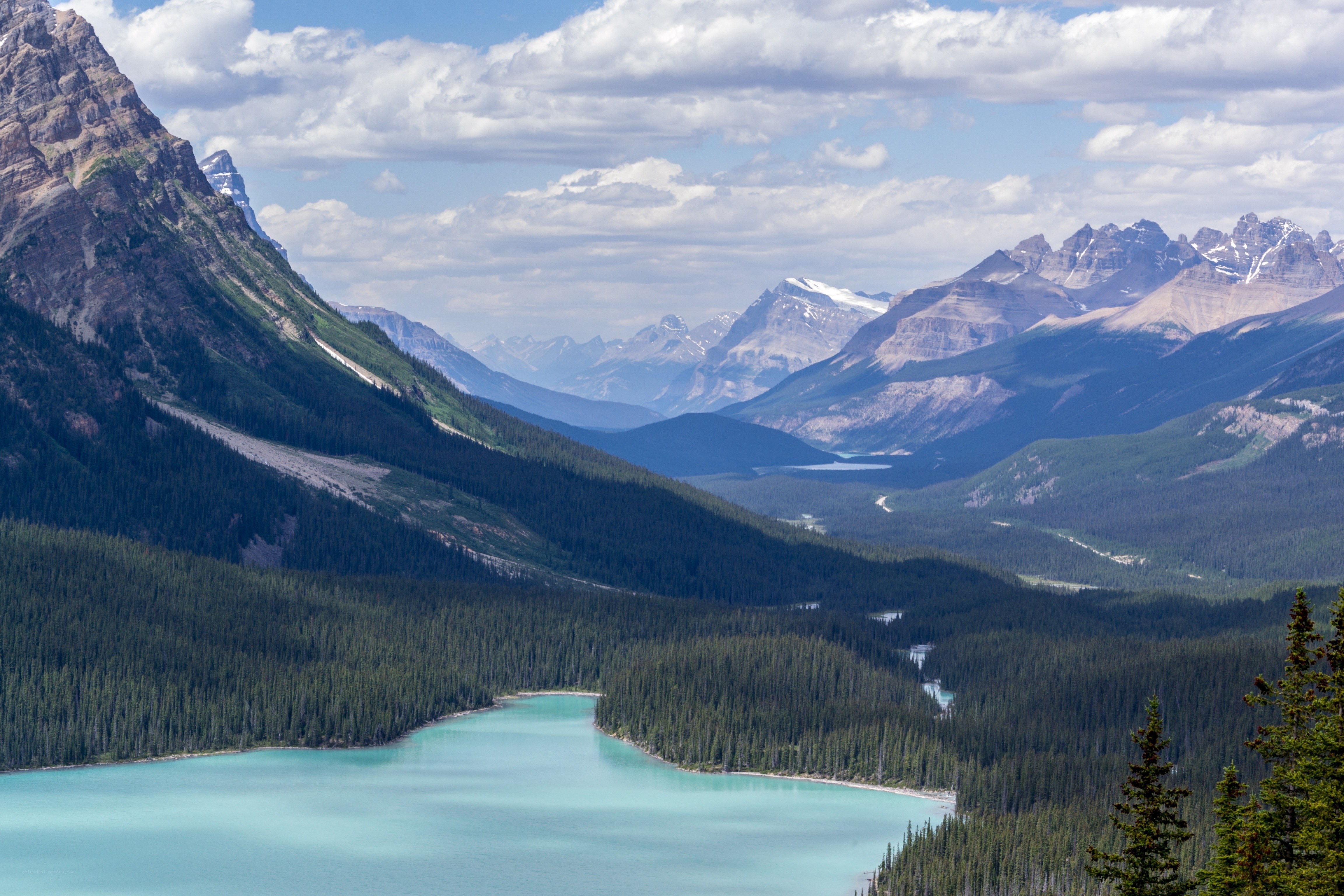 Mountain lake and forest valley