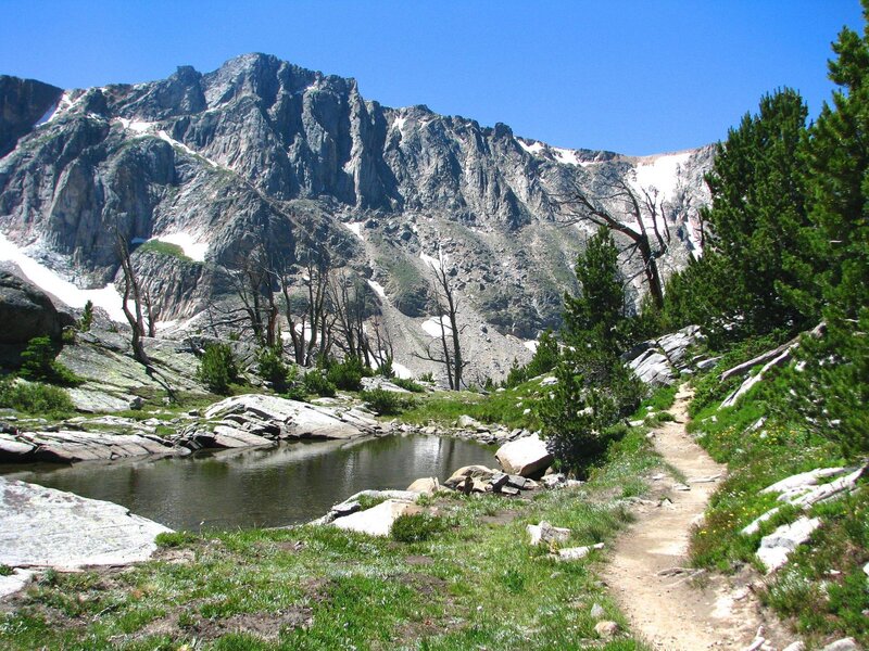 Mountain Lake and Trail — Blue