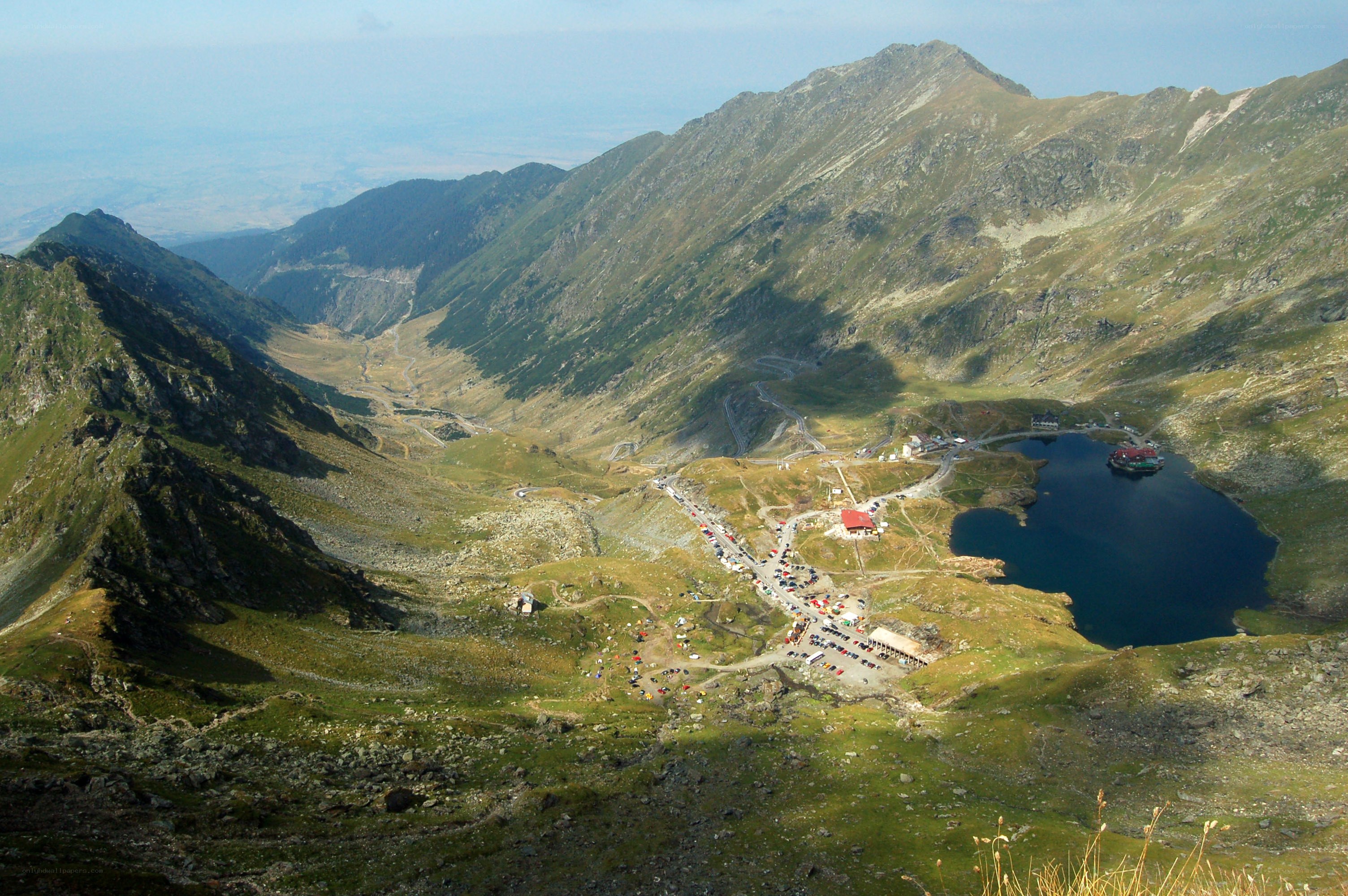 mountain lake and valley view