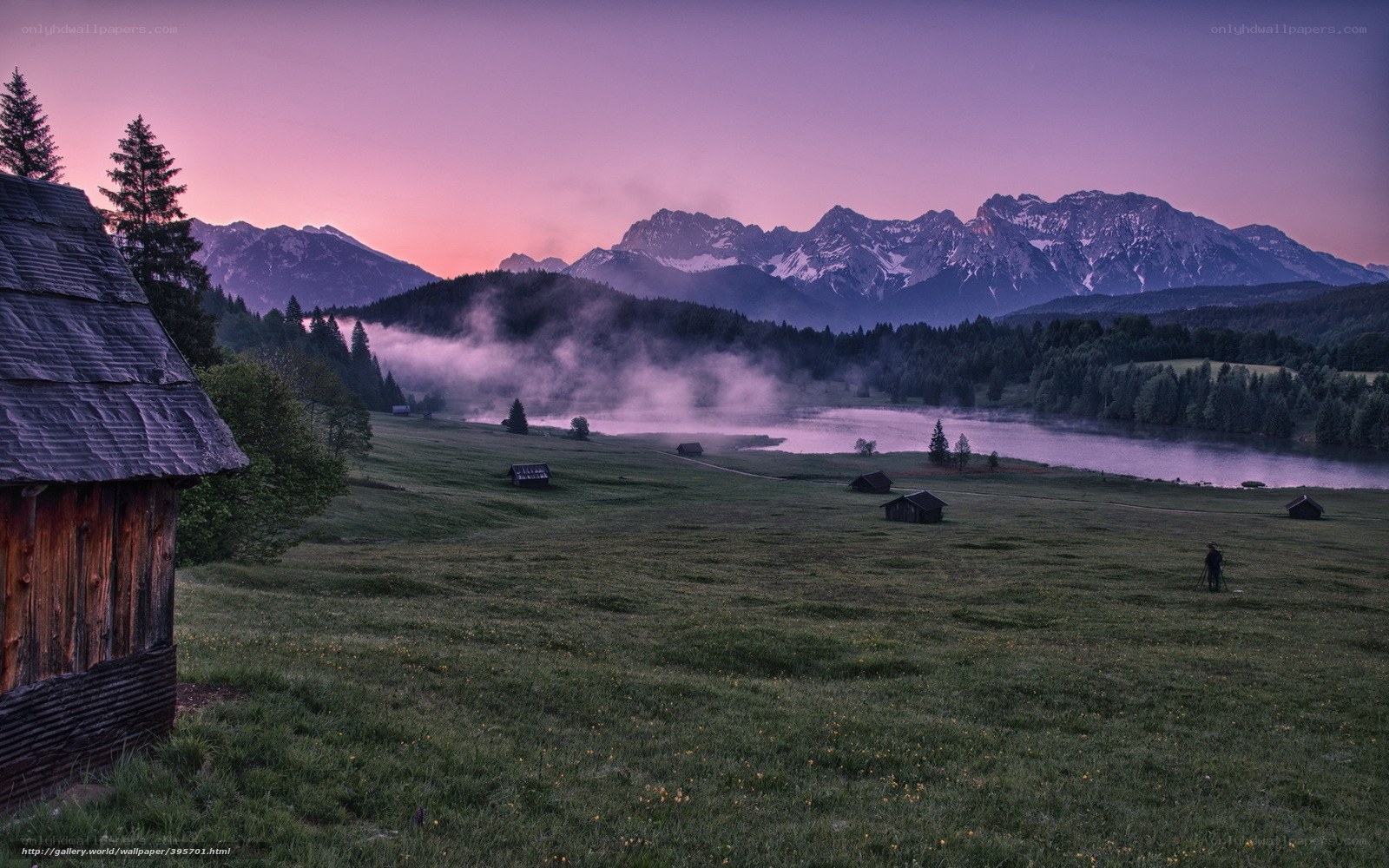 Mountain lake at dawn