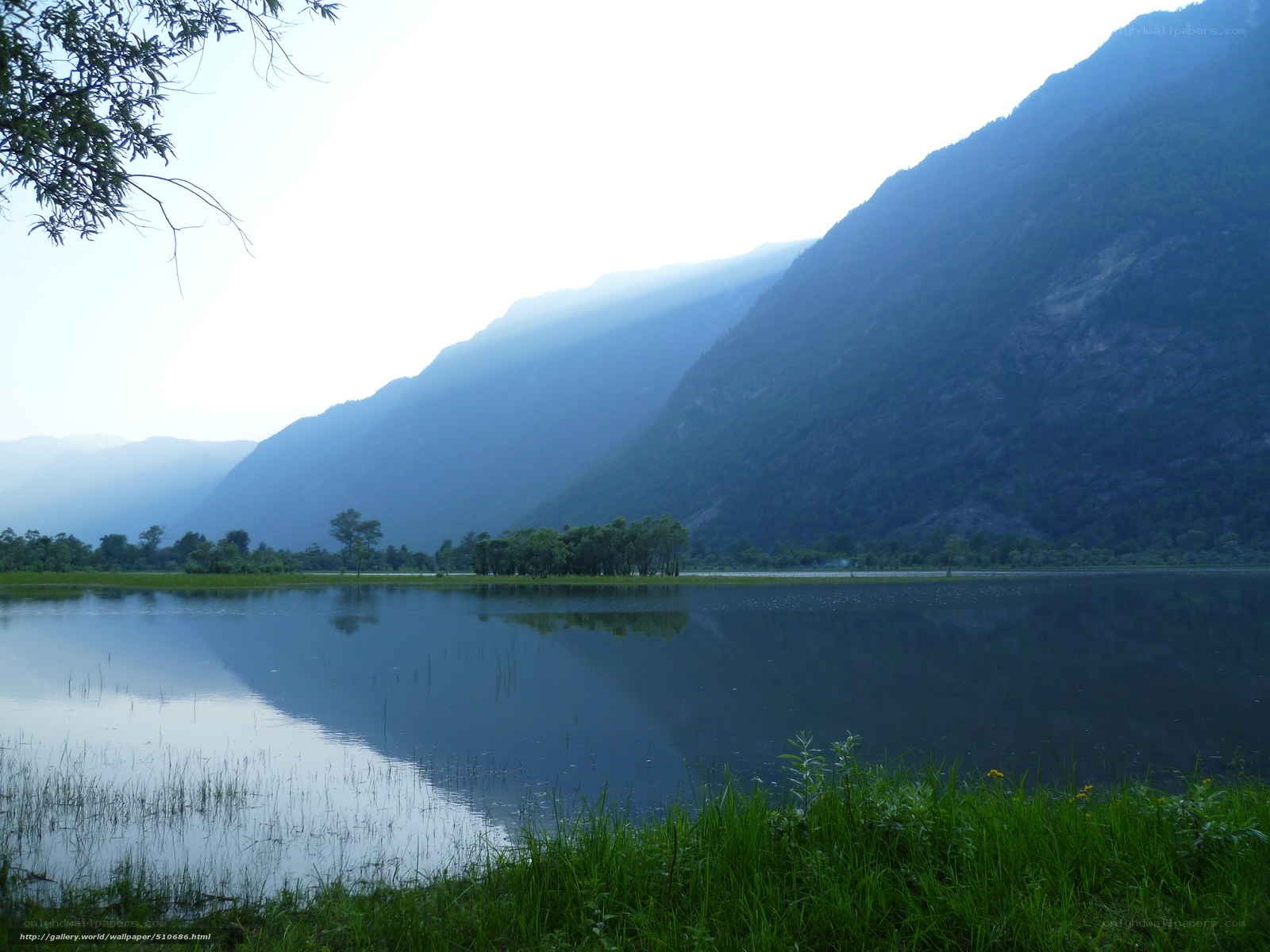Mountain lake at dawn
