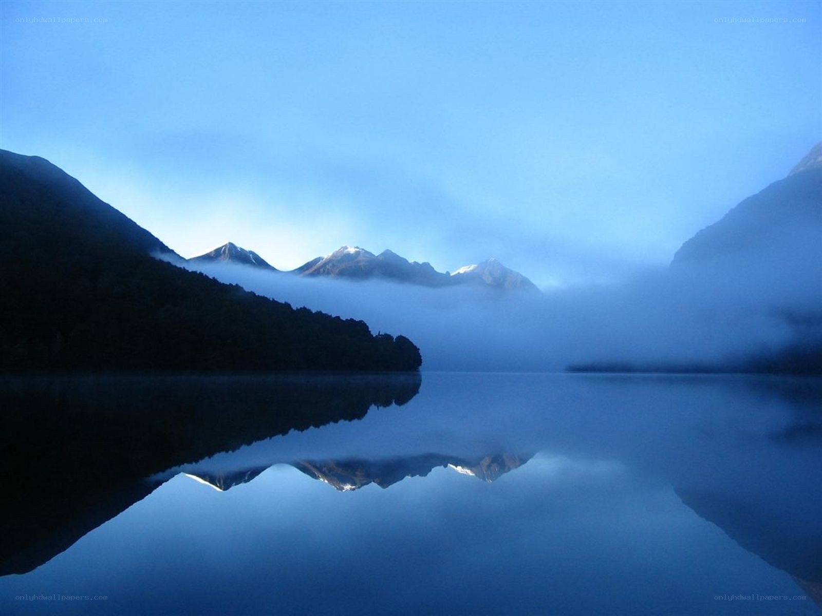 Mountain lake at dawn