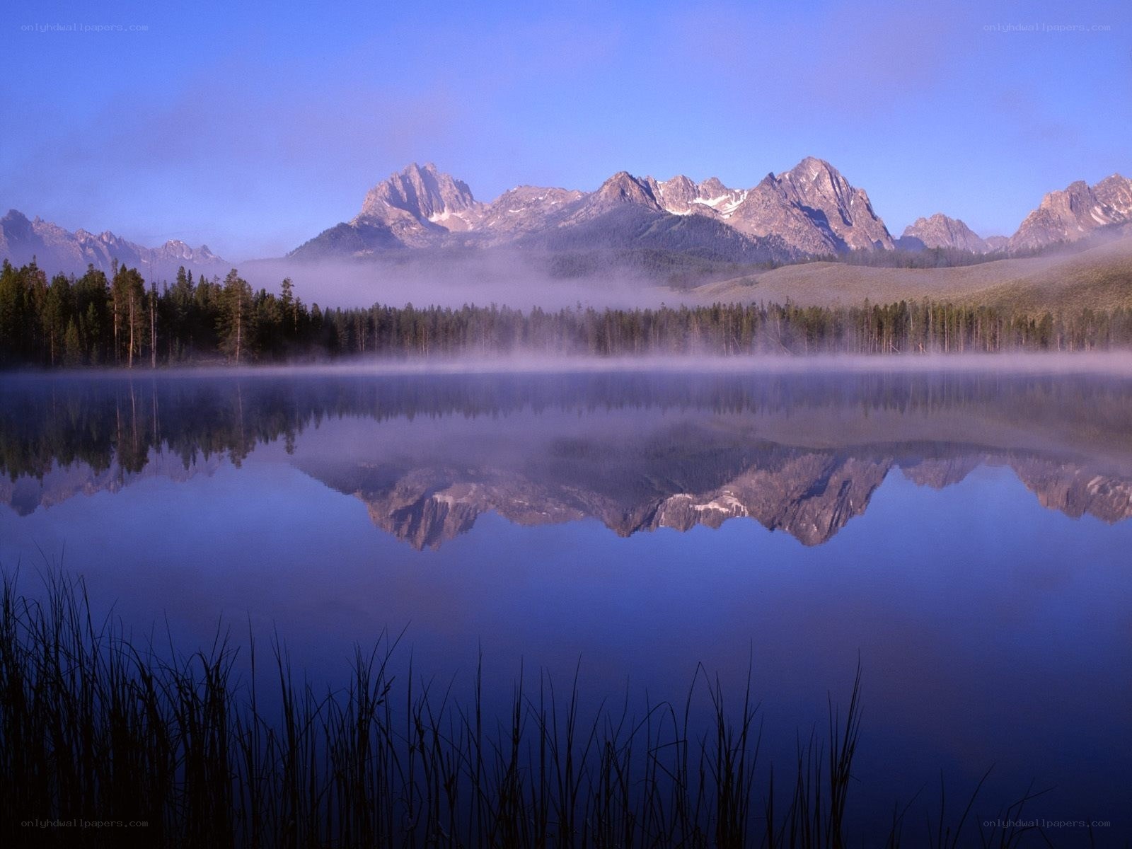 Mountain lake at dawn