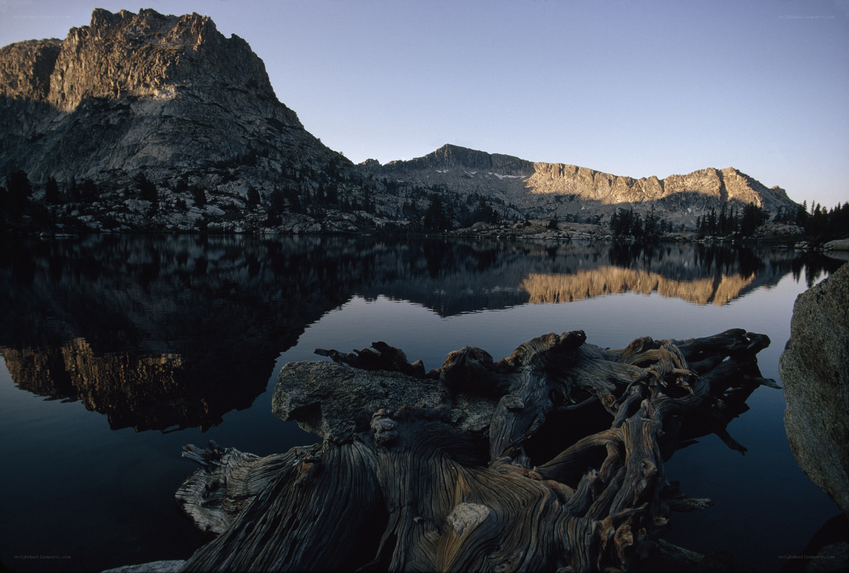 Mountain lake at dawn