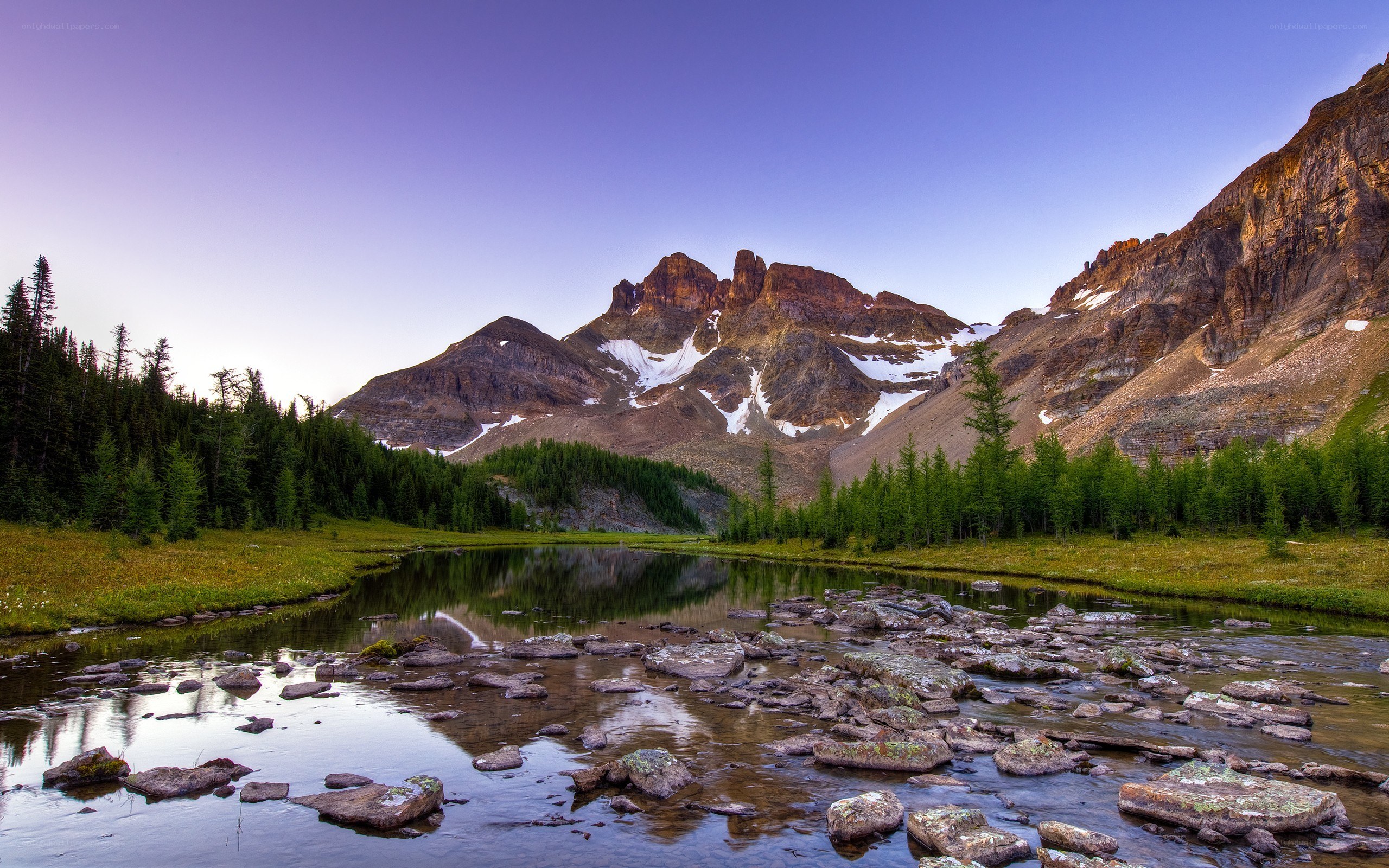 Mountain lake at dawn