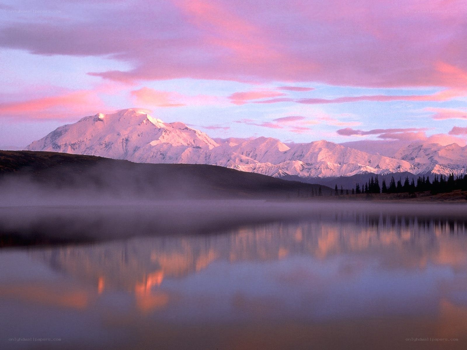 Mountain lake at dawn