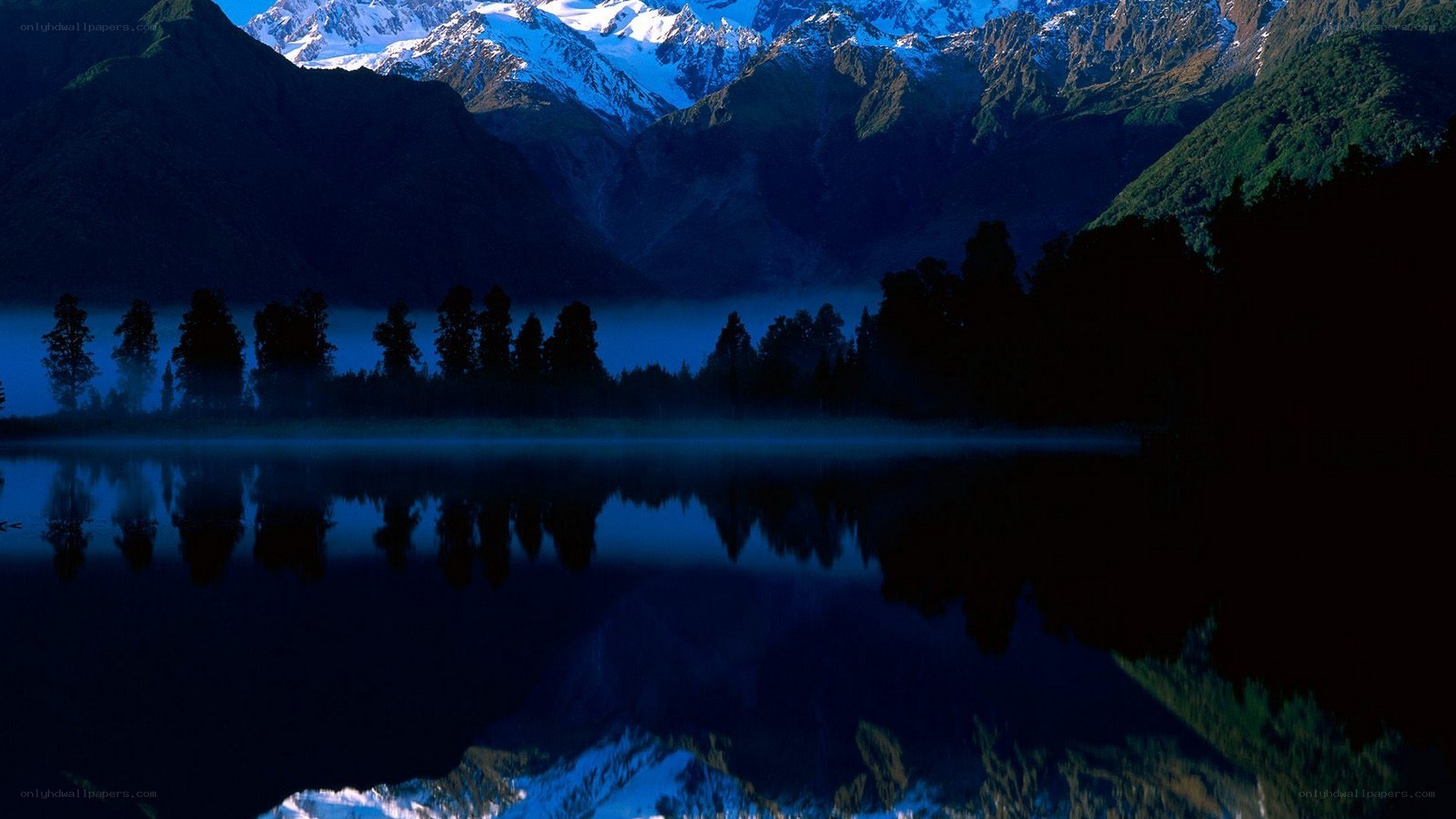 Mountain lake at dawn
