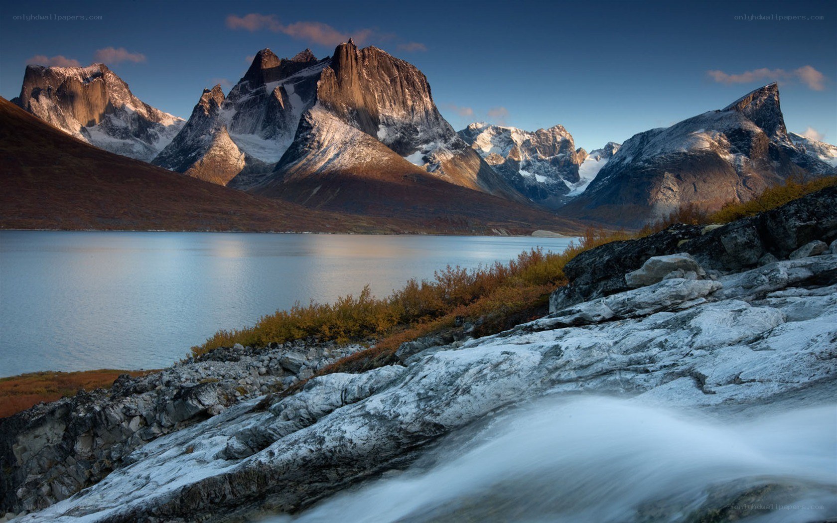 Mountain lake at dawn