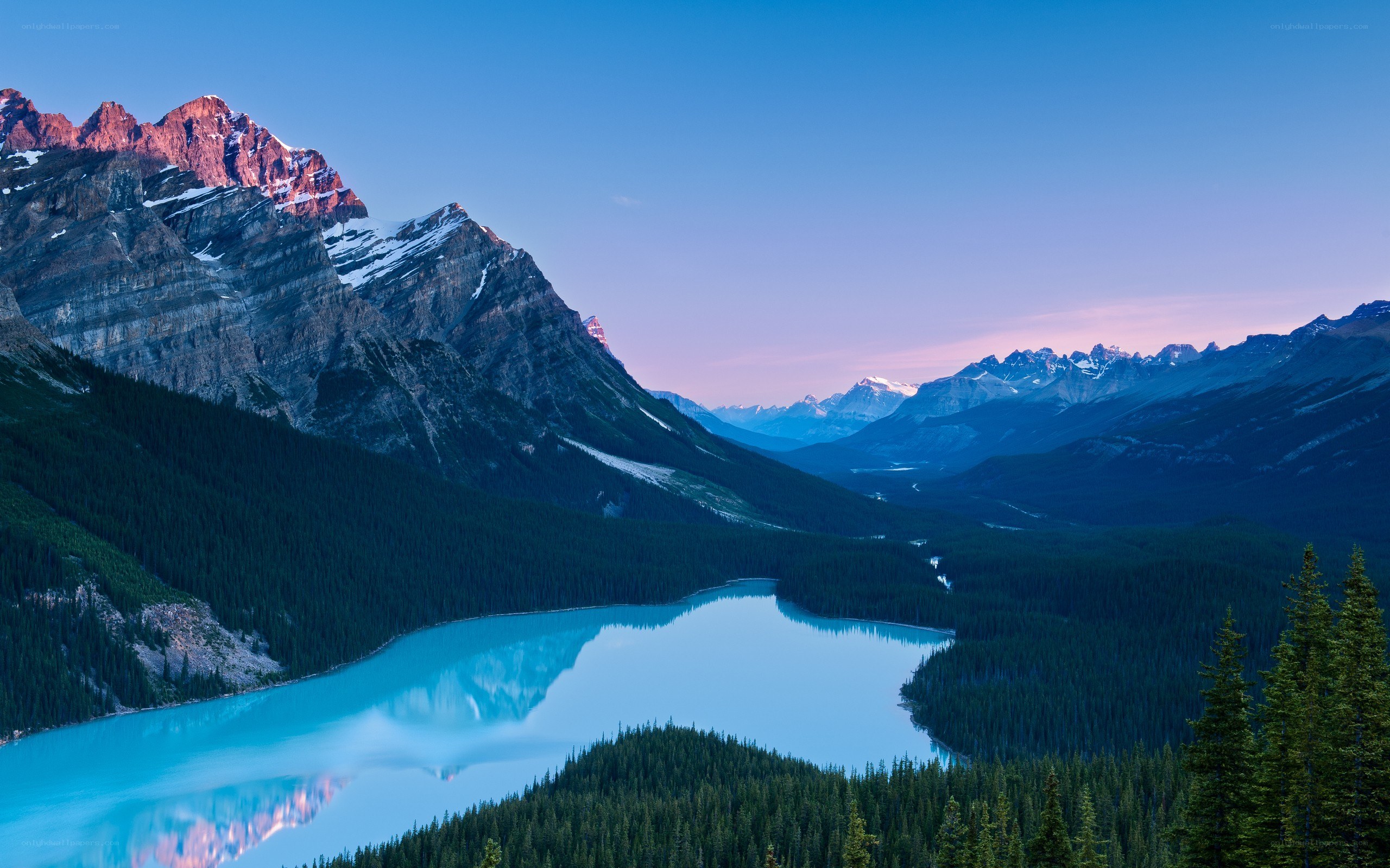Mountain lake at dawn