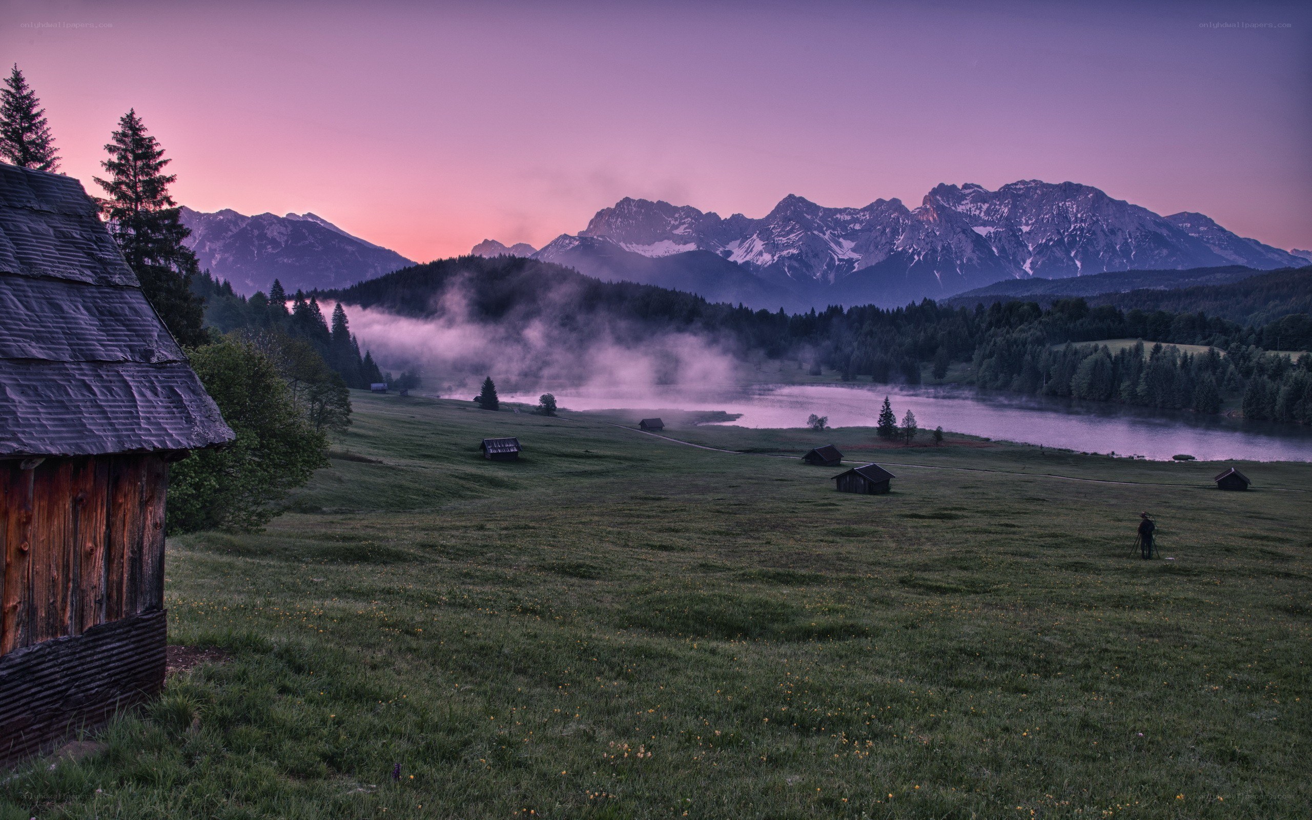Mountain lake at dawn