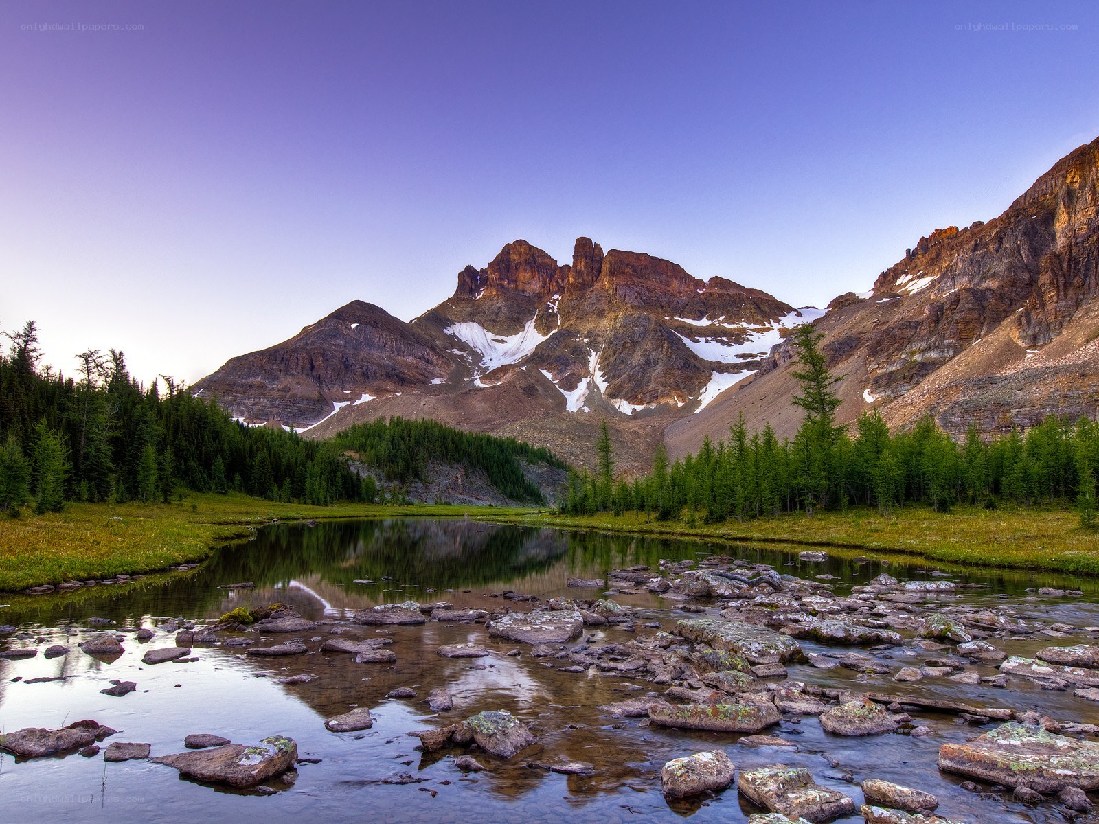 Mountain lake at dawn