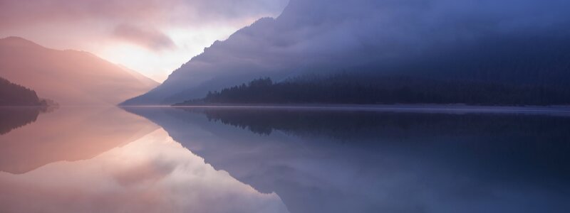 Mountain lake at dawn