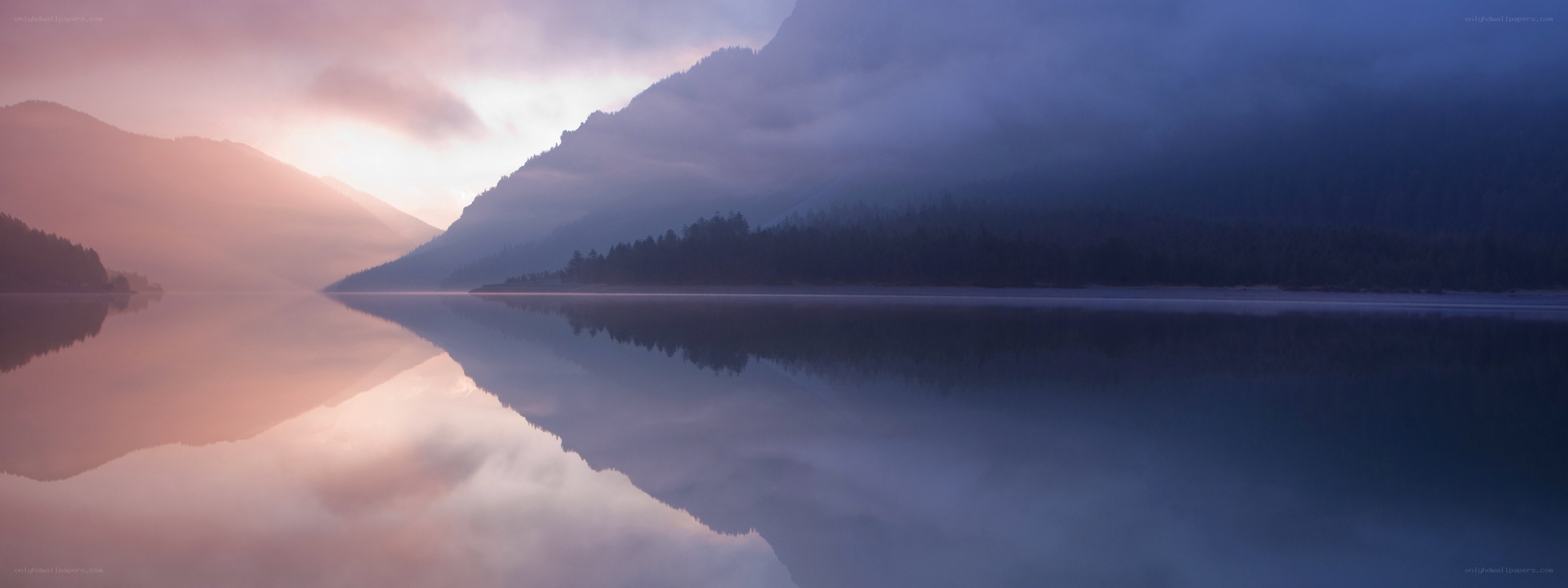 Mountain lake at dawn