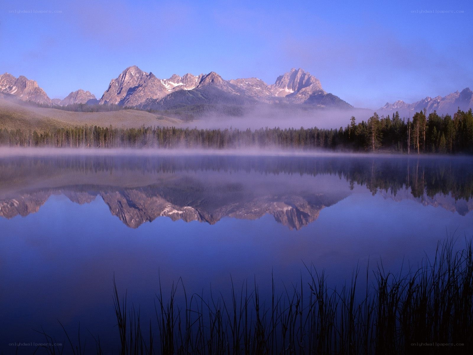Mountain lake at dawn