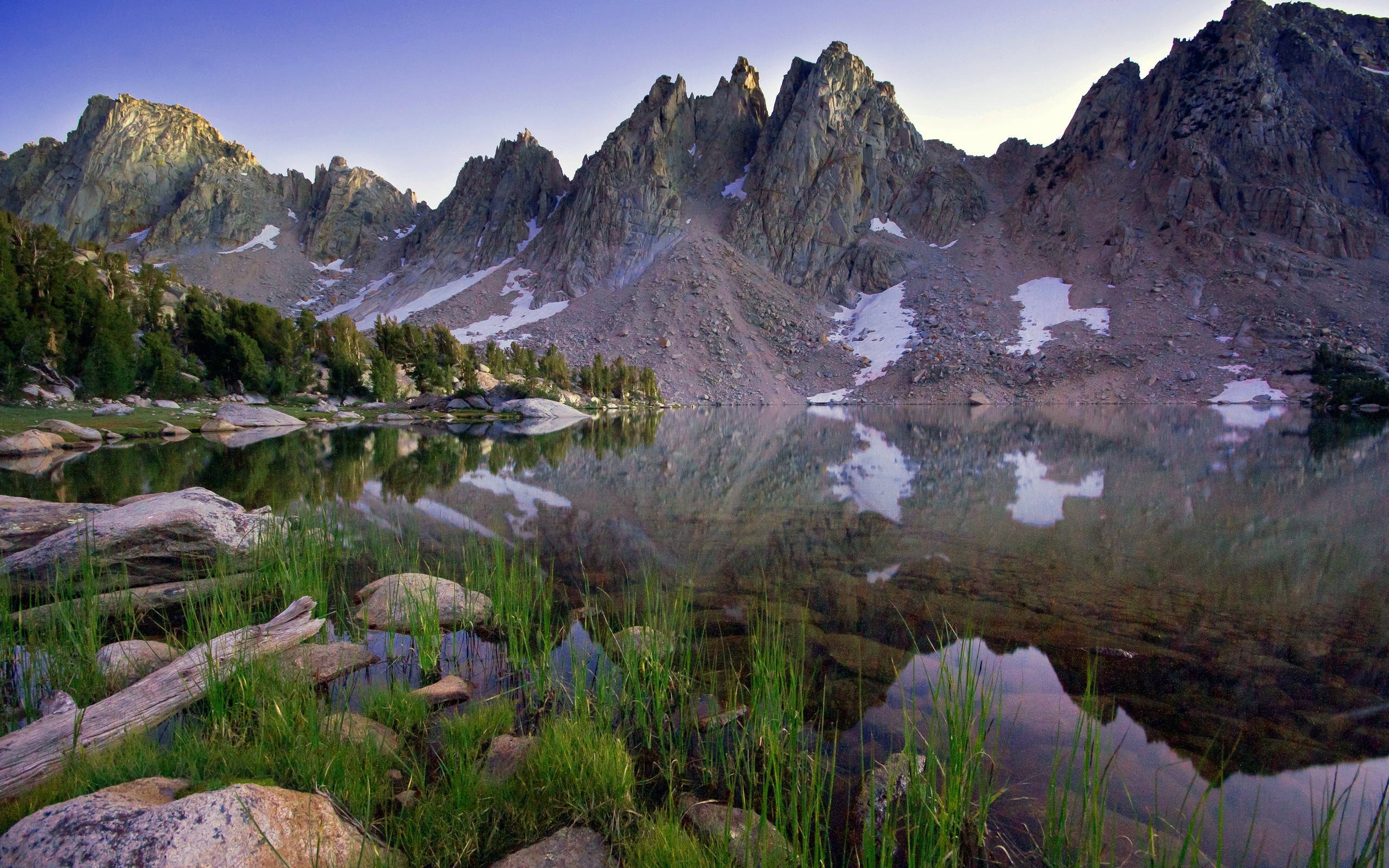 Mountain lake at dawn