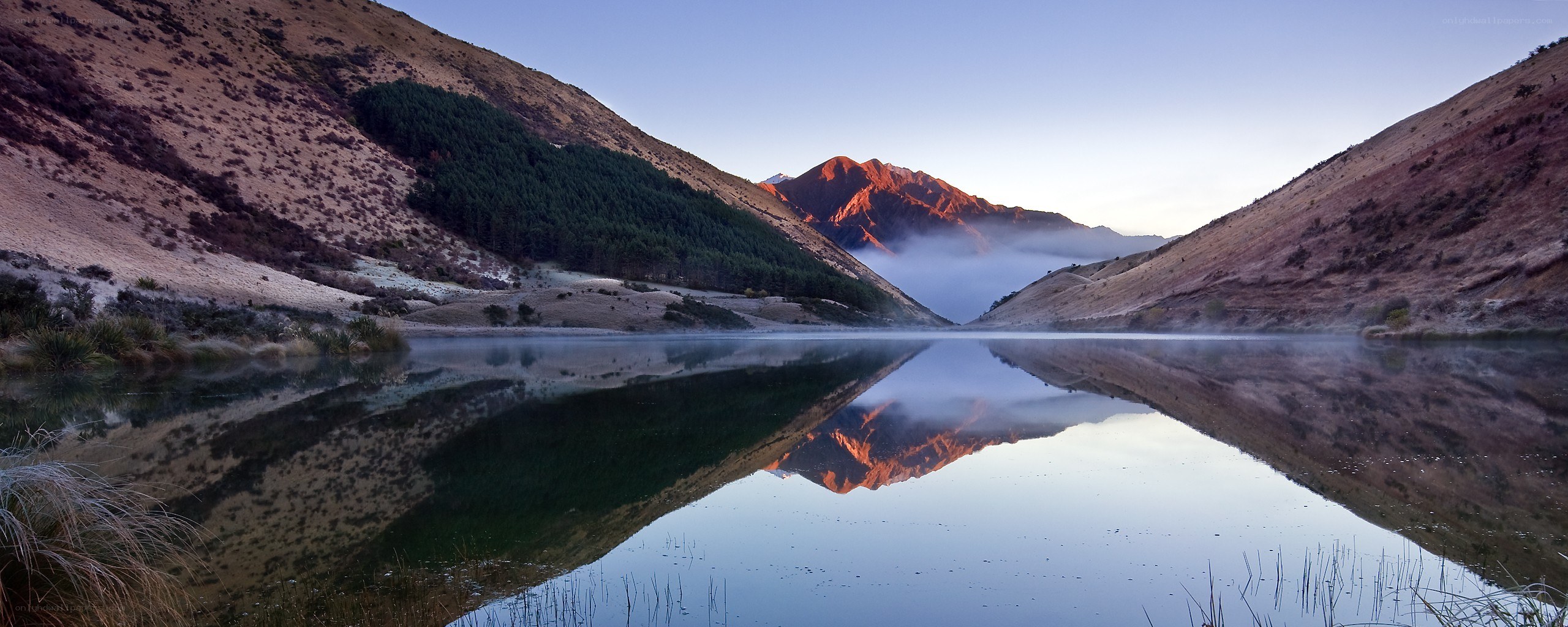 Mountain lake at dawn
