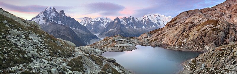 Mountain lake at dawn