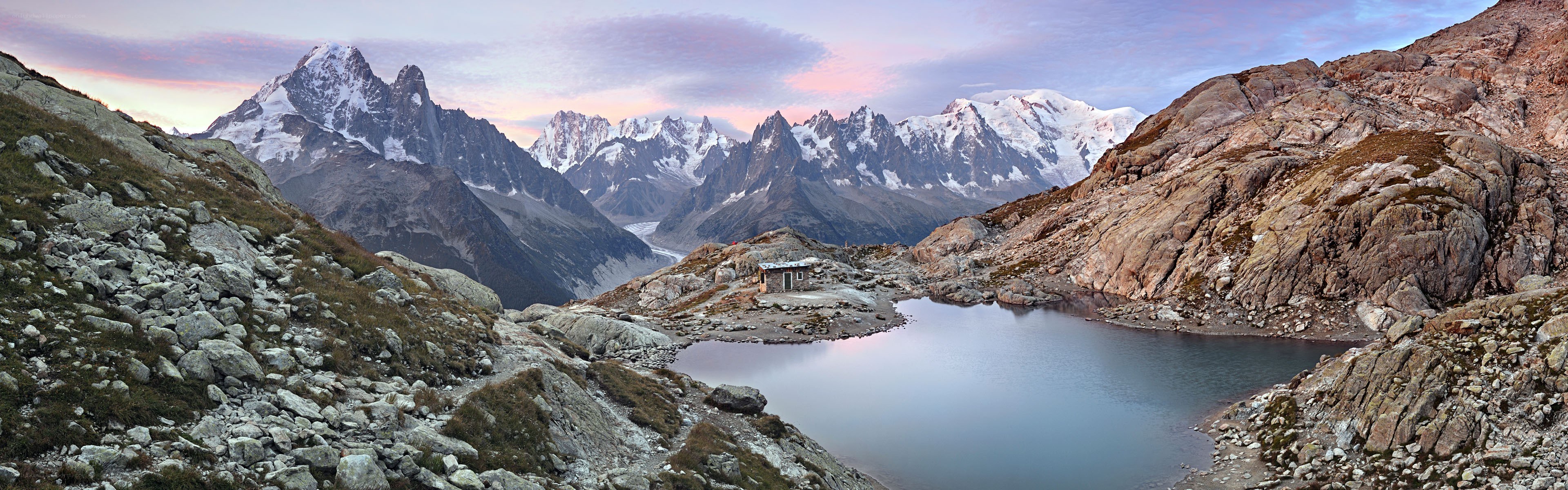Mountain lake at dawn