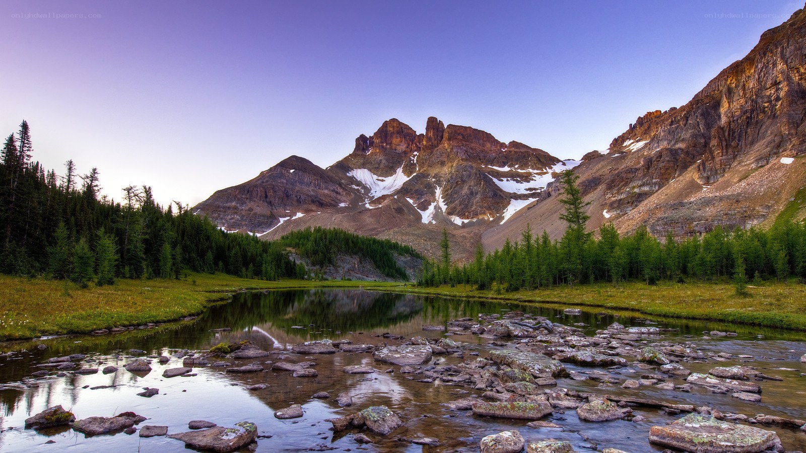 Mountain lake at dawn