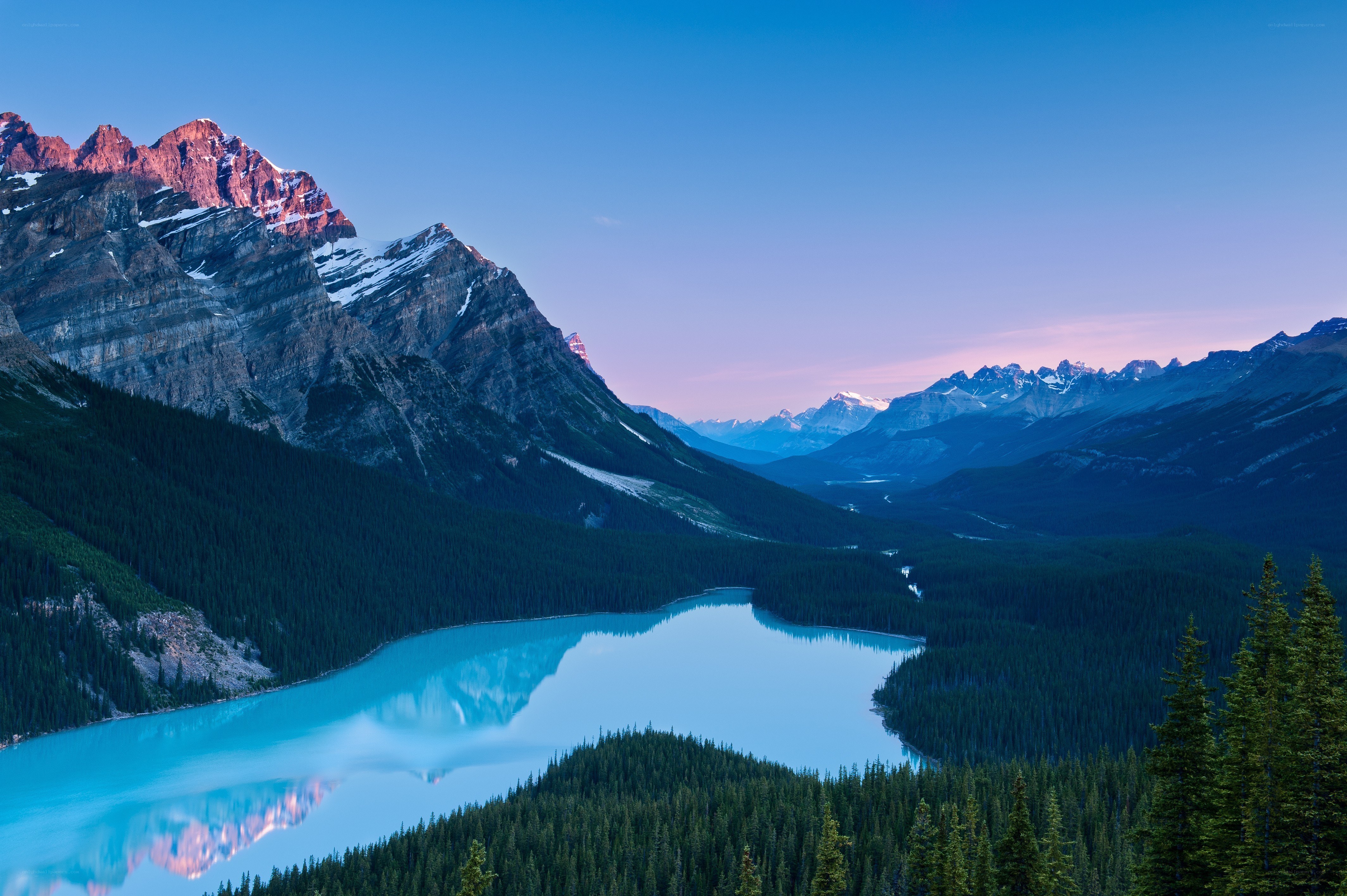 Mountain lake at dawn