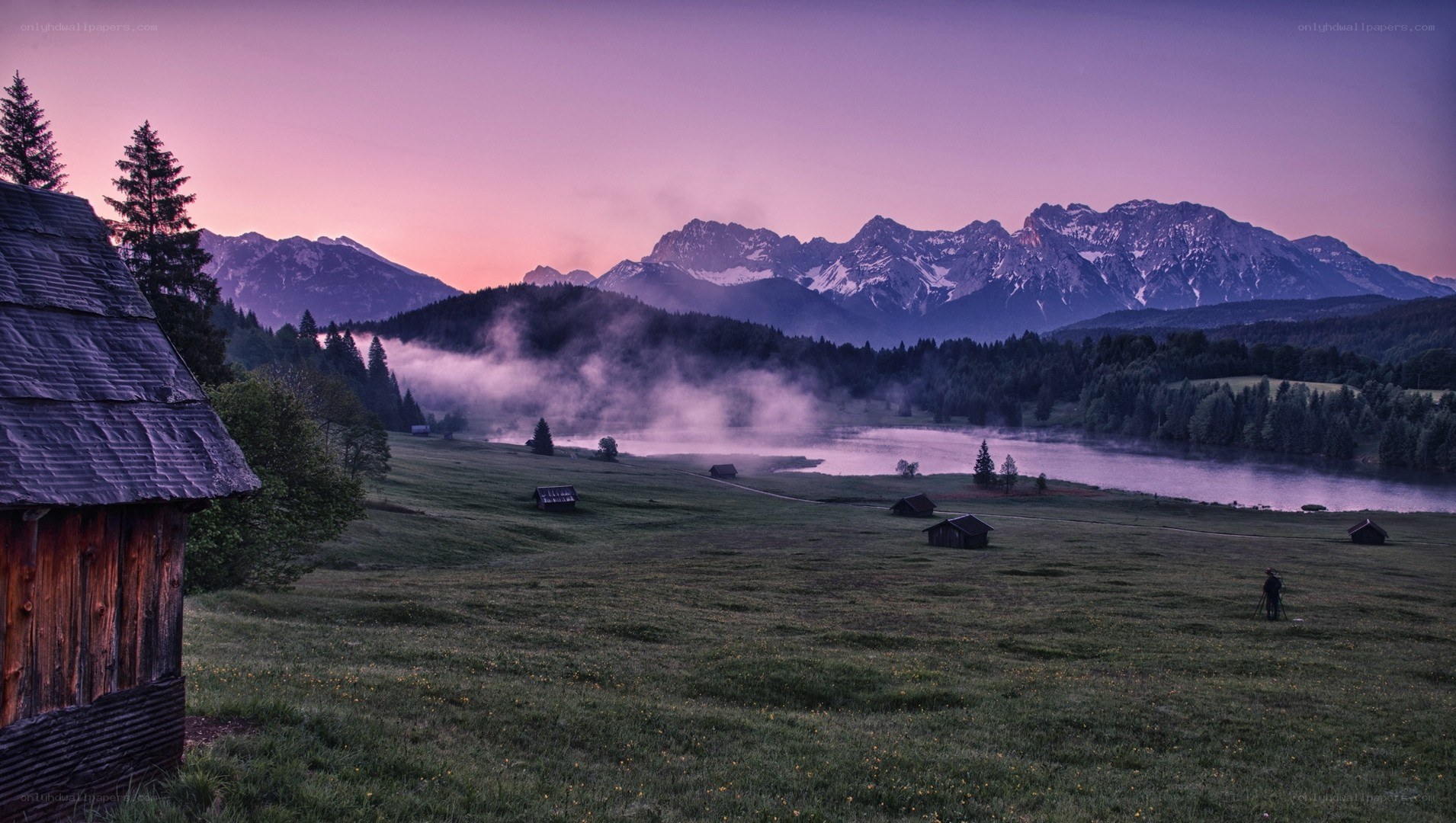 Mountain lake at dawn