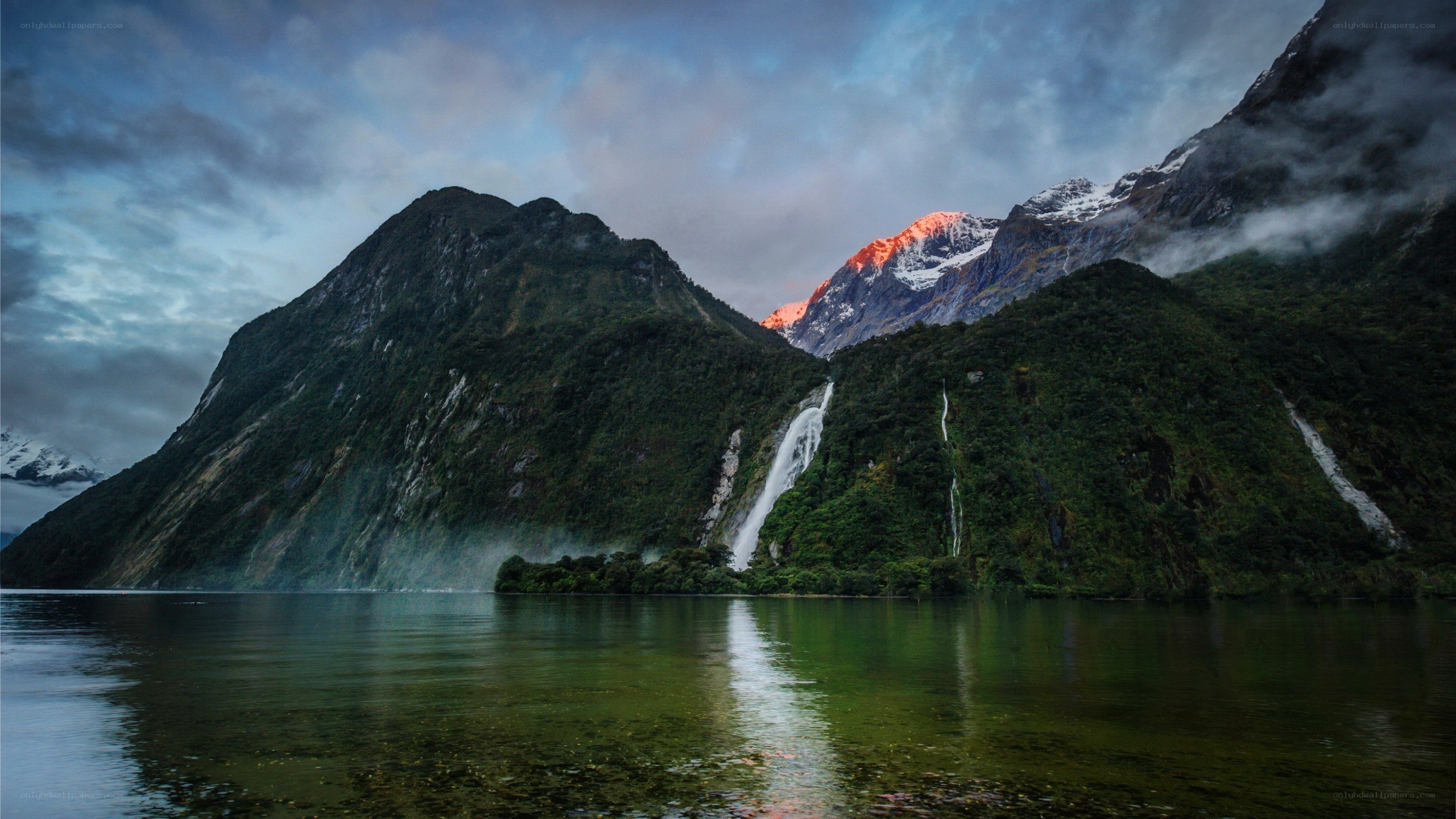mountain lake at dawn