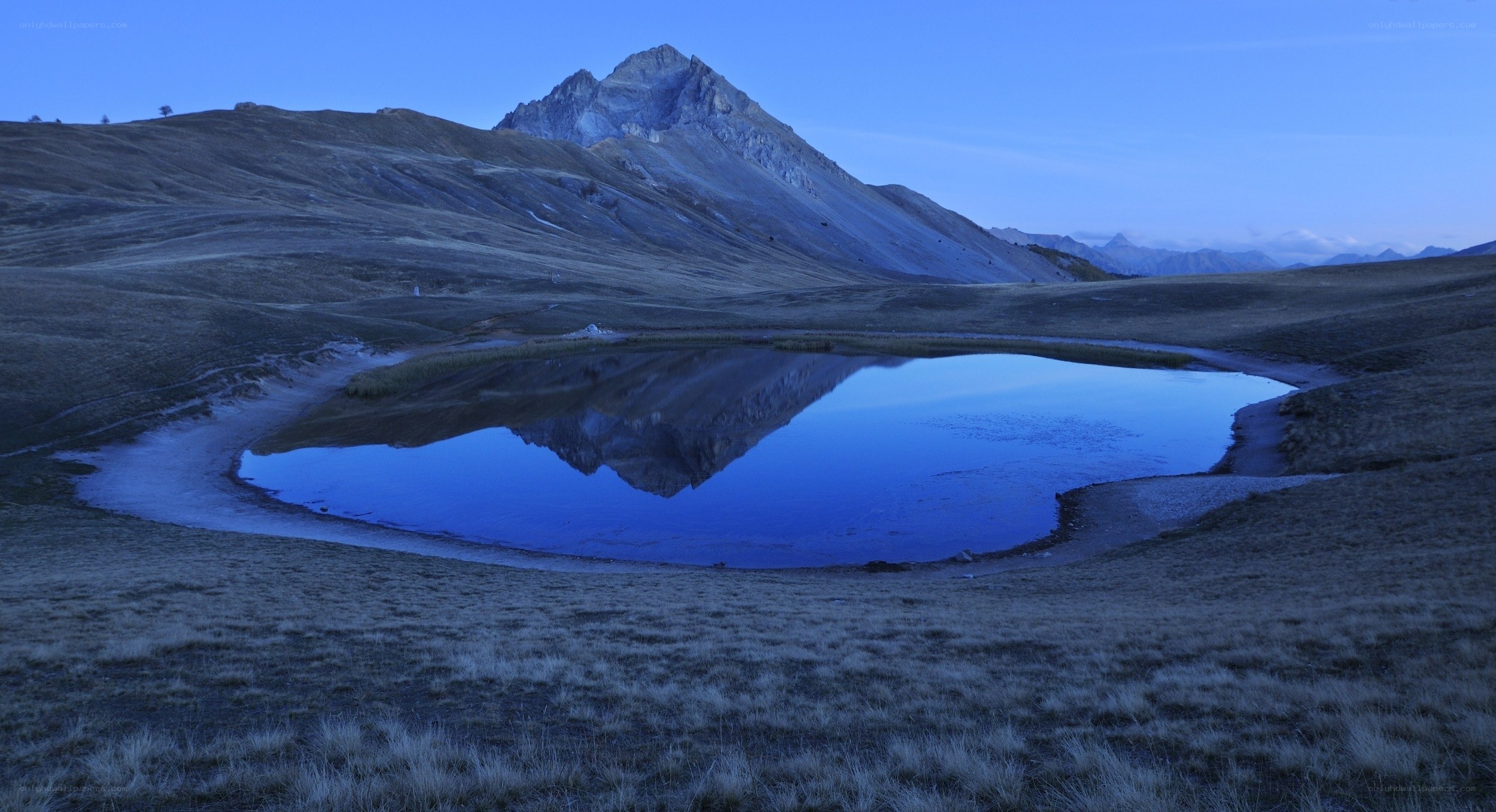 Mountain lake at dawn
