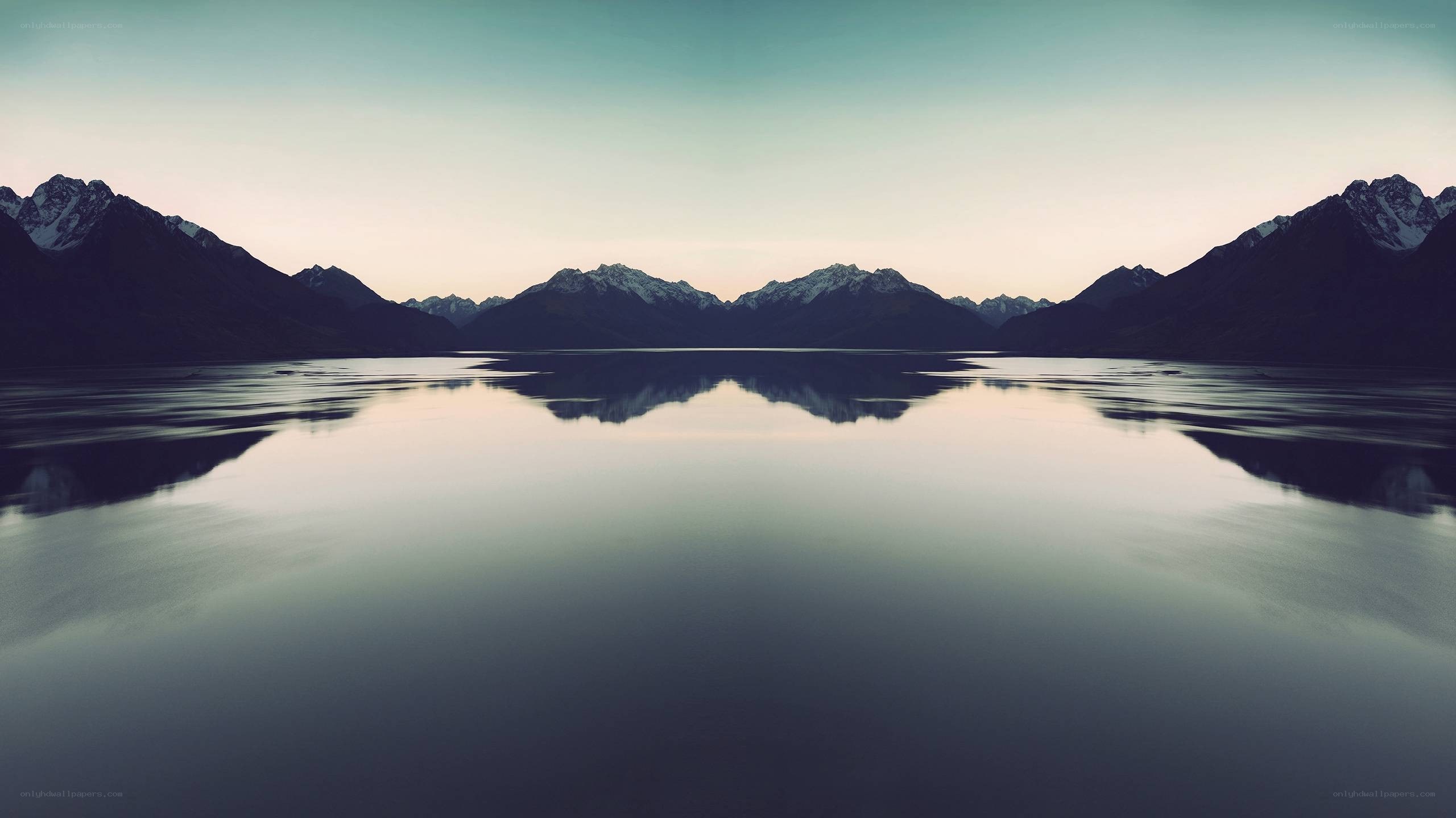 mountain lake at dawn