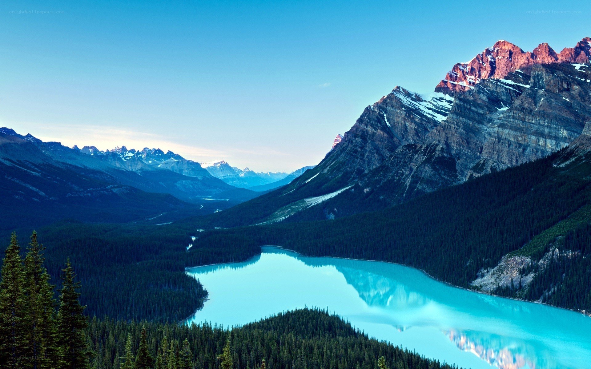 Mountain lake at dawn