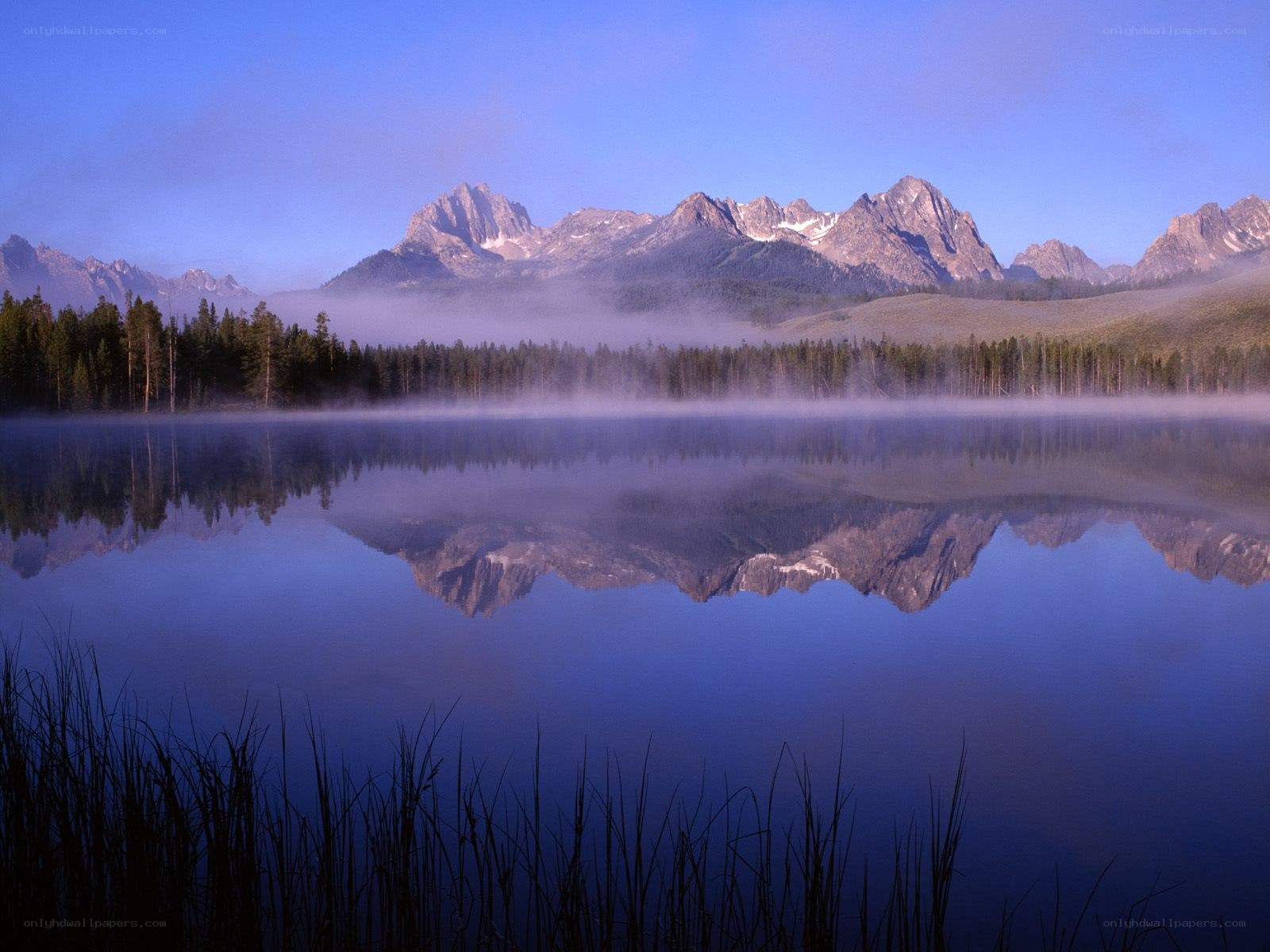 Mountain lake at dawn
