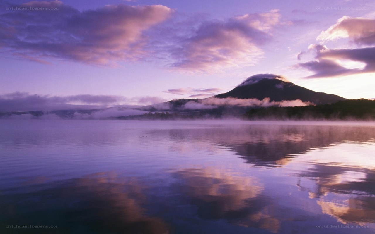 Mountain lake at dawn