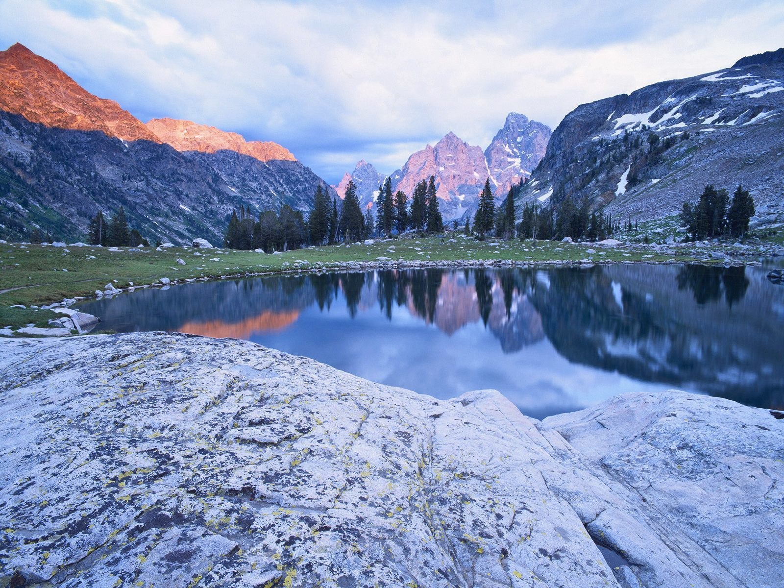 Mountain lake at dawn