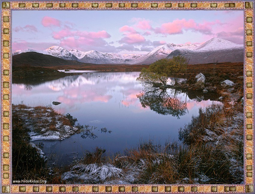 Mountain lake at dawn