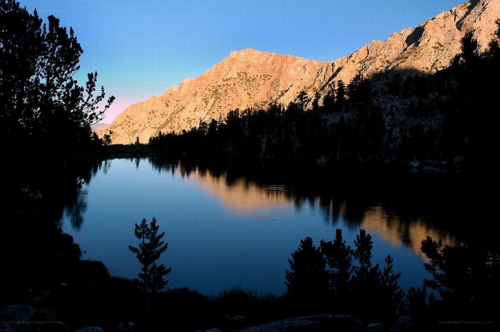 Mountain lake at dawn