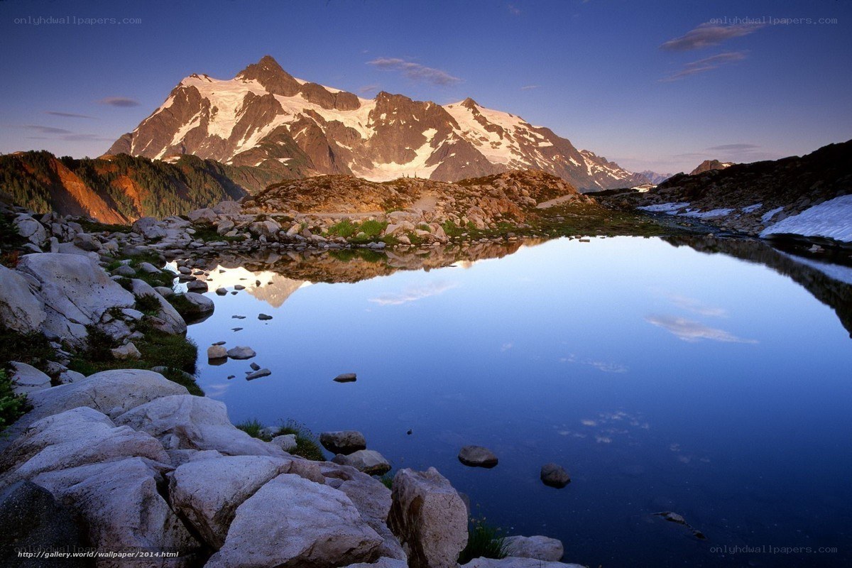 Mountain lake at dawn