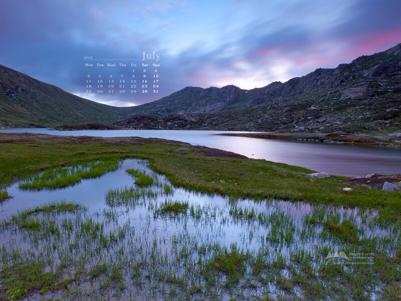 Mountain Lake at Dusk — Blue, Serene, Photograph, Calendar