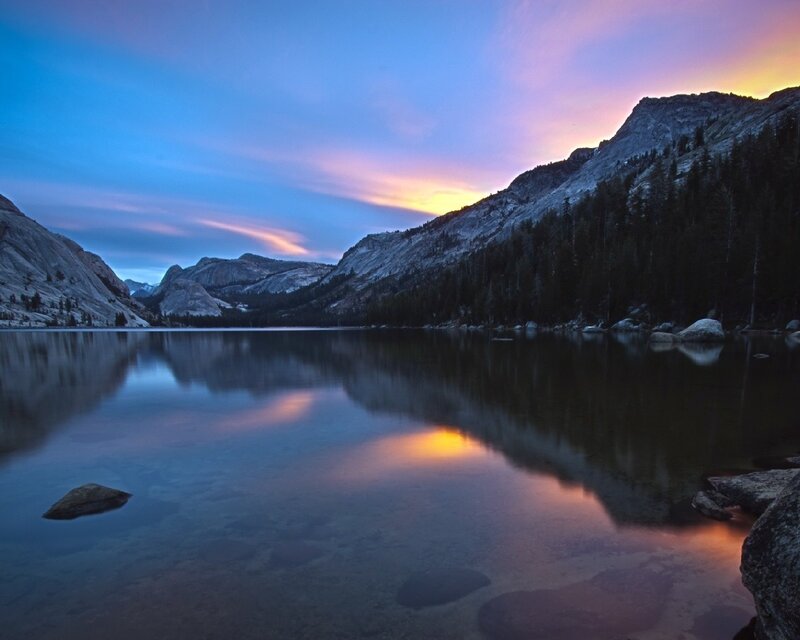 Mountain Lake at Dusk — Serene