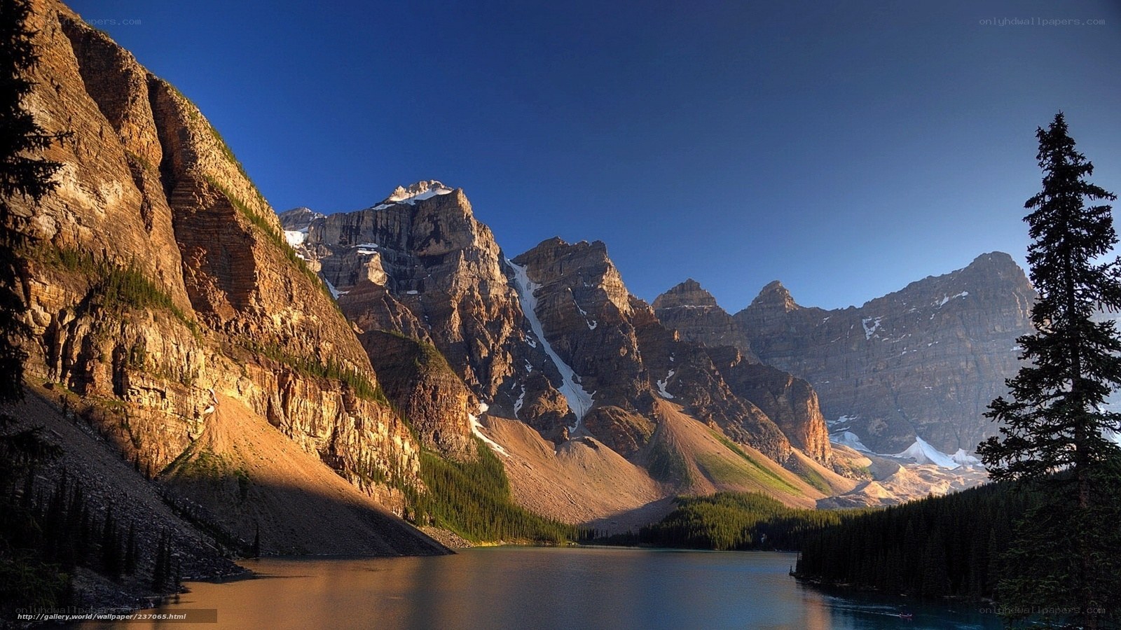 Mountain lake at sunrise