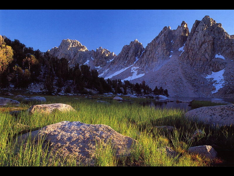 Mountain lake at sunrise